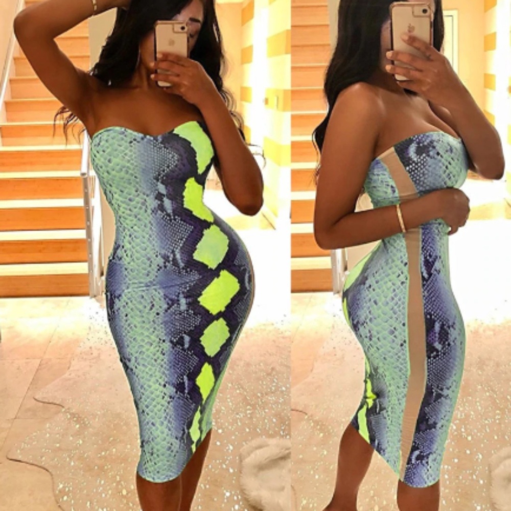 Snakeskin bodycon dress